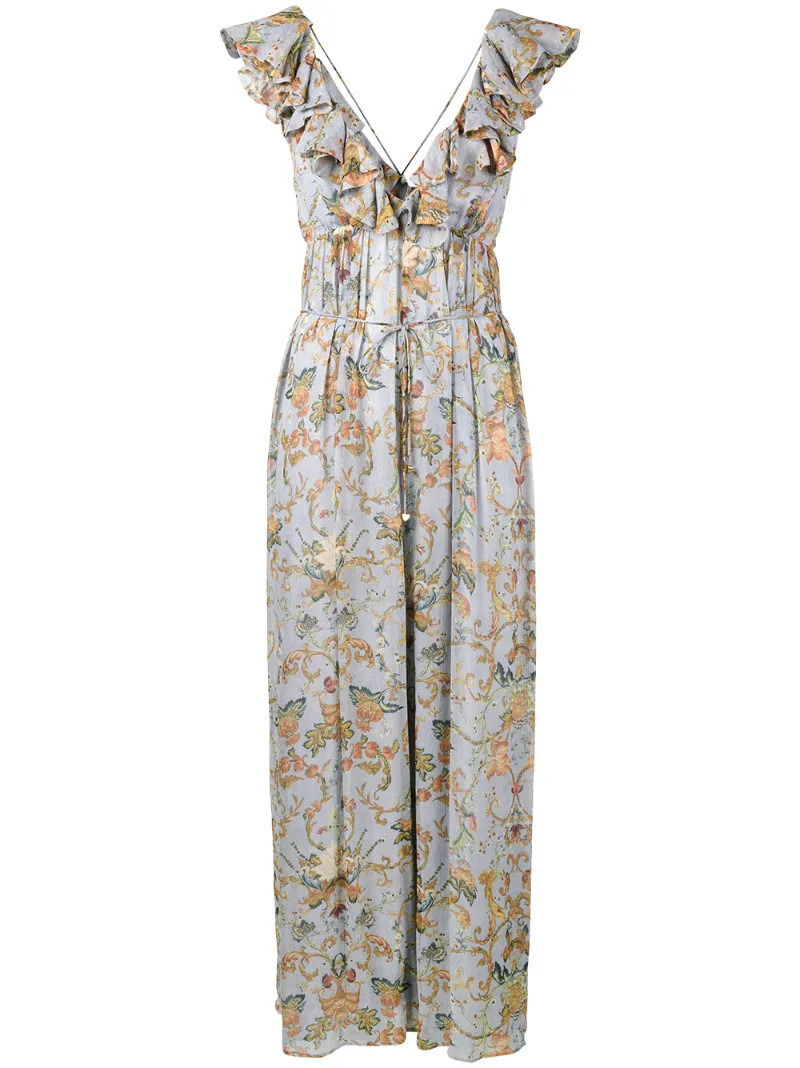 Zimmermann - Painted Heart Cascade Jumpsuit - women - Silk/Viscose - 3, Blue | FarFetch Global
