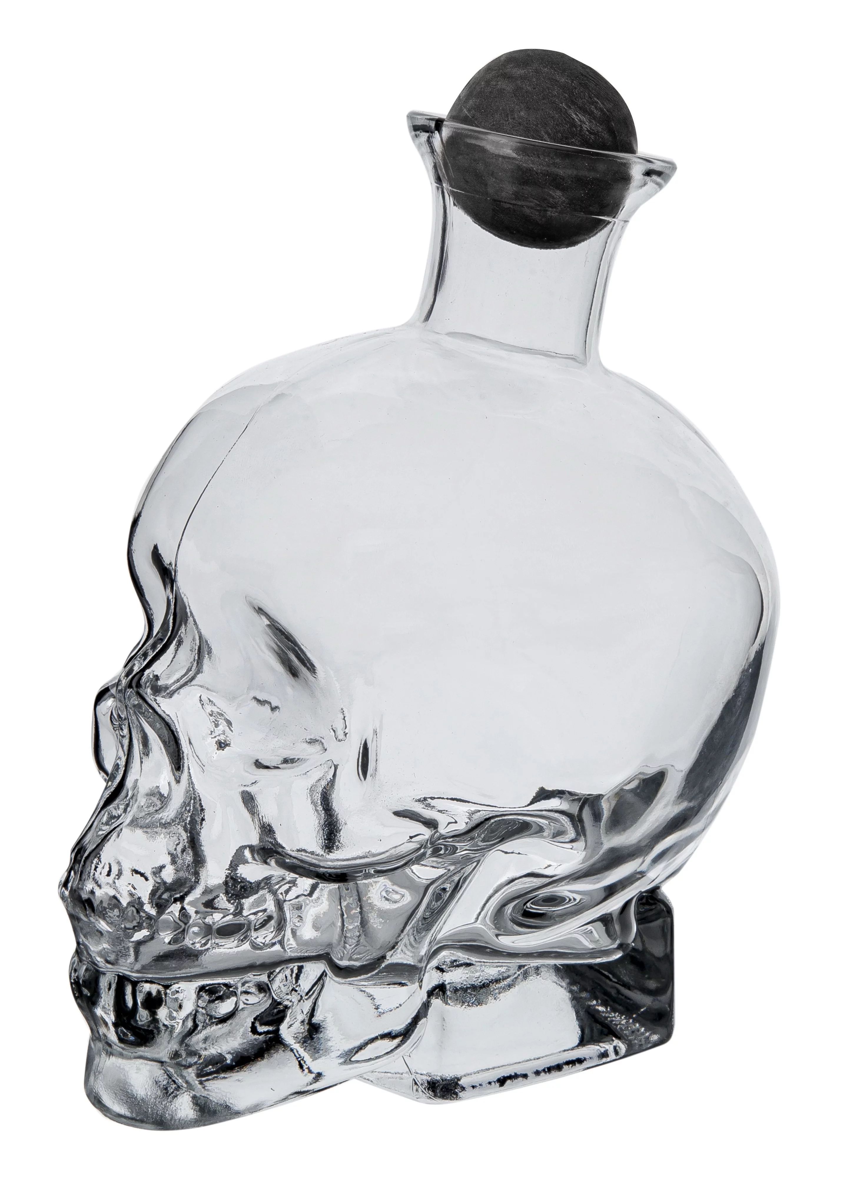 Way to Celebrate Glass Skull Decanter with Wood Ball Bottle Stopper | Walmart (US)