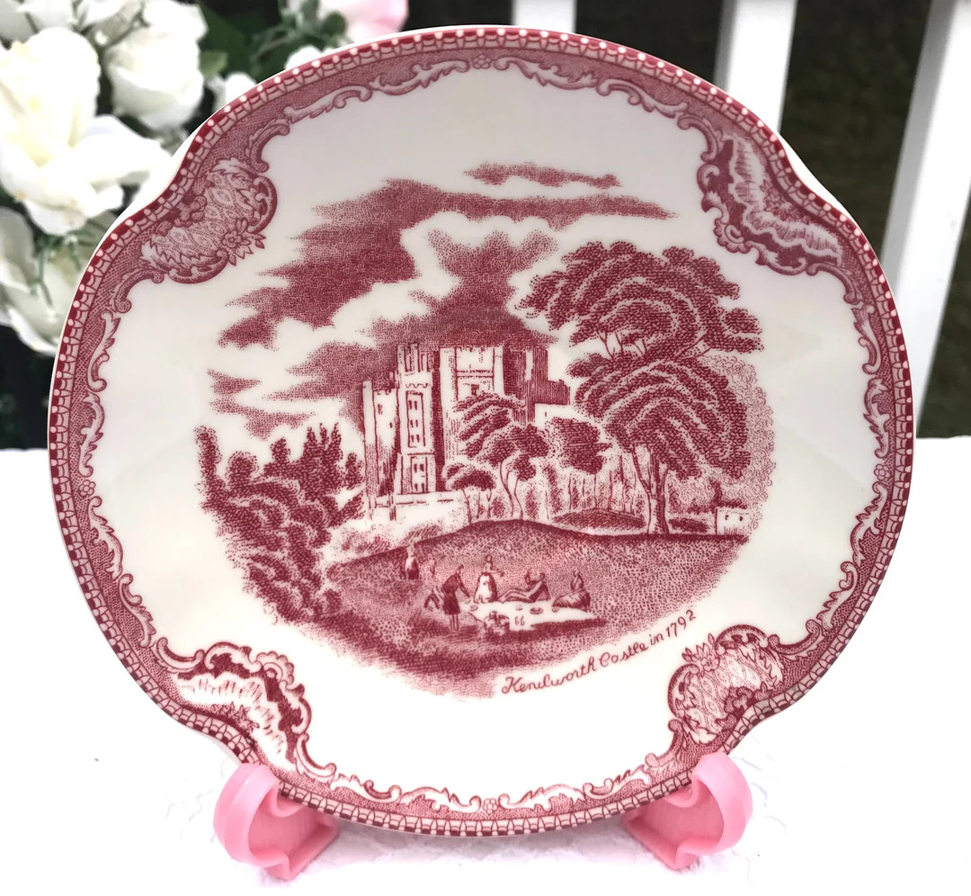 Old Britain Castles 5 5/8" Saucers for Tea Cup Johnson Brothers Kenilworth Castle in 1792 Pink Re... | Etsy (US)
