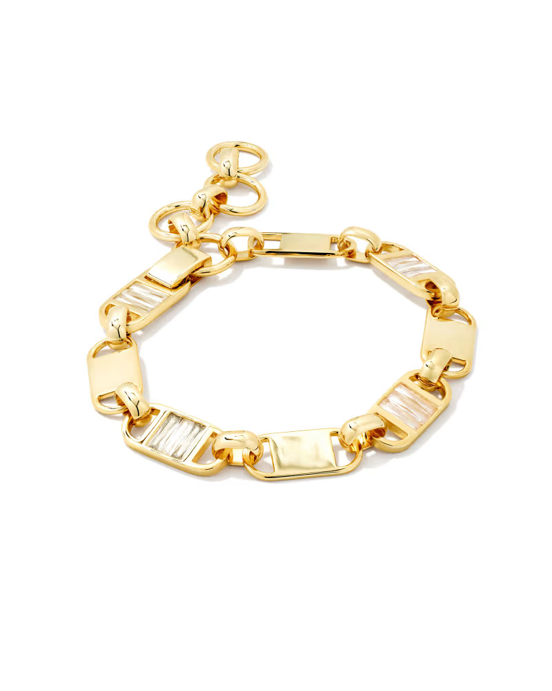 Jessie Gold Chain Bracelet in White Crystal | Kendra Scott | Kendra Scott