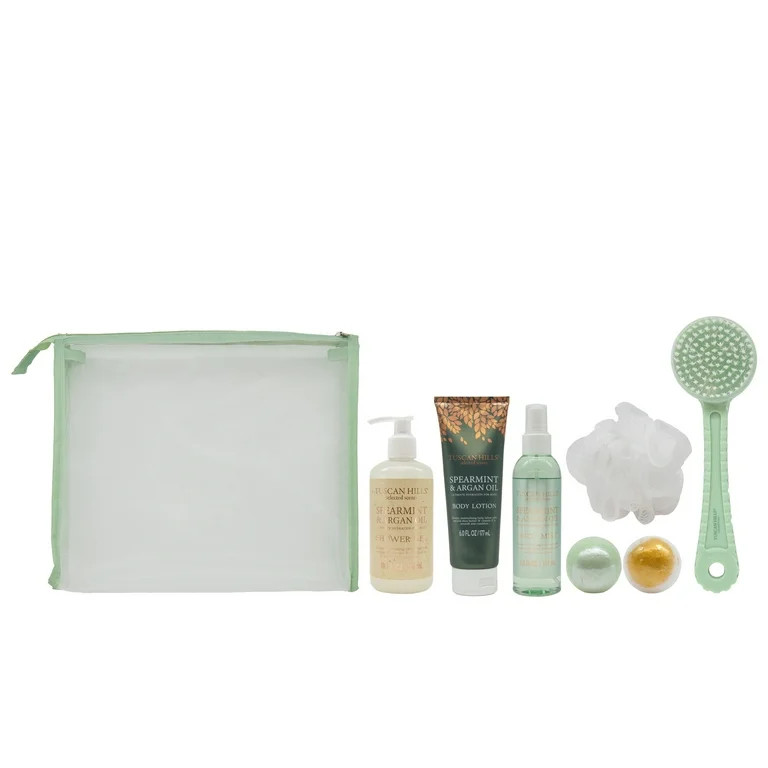 Tuscan Hills Bath and Body Gift Set, Spearmint and Argan Oil, 8 Piece | Walmart (US)
