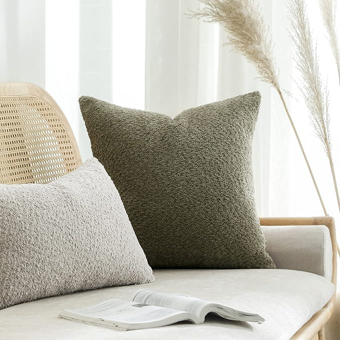 FIOUOVO Textured Farmhouse Throw Pillow Covers 18x18 Decorative Pillows for Bed Couch Living Room... | Amazon (US)