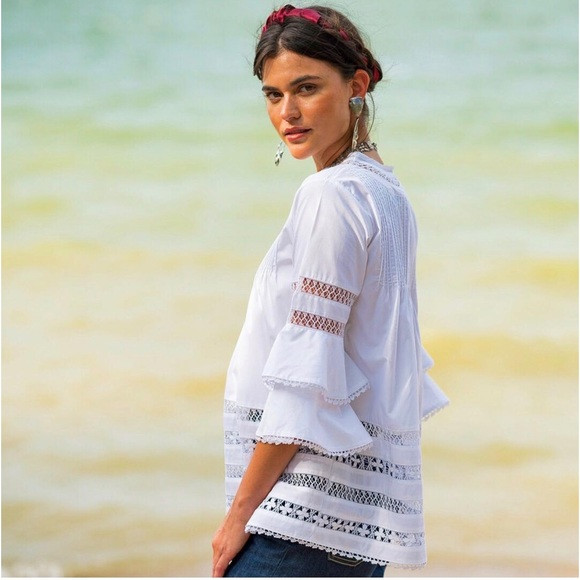 Mi Golondrina Absolutely Stunning White Deshilado Blouse NEVER WORN! | Poshmark