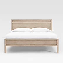 Keane Weathered Natural Solid Wood King Bed + Reviews | Crate & Barrel | Crate & Barrel