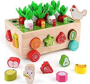 SKYFIELD Montessori Wooden Garden Toy for Baby Boys Girls 1 2 3 Years Old, Fine Motor Skills Deve... | Amazon (US)
