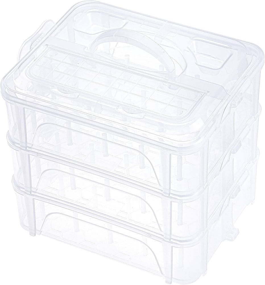 Amazon.com: New brothread 4 Layers Stackable Clear Storage Box/Organizer for Holding 80 Spools Ho... | Amazon (US)