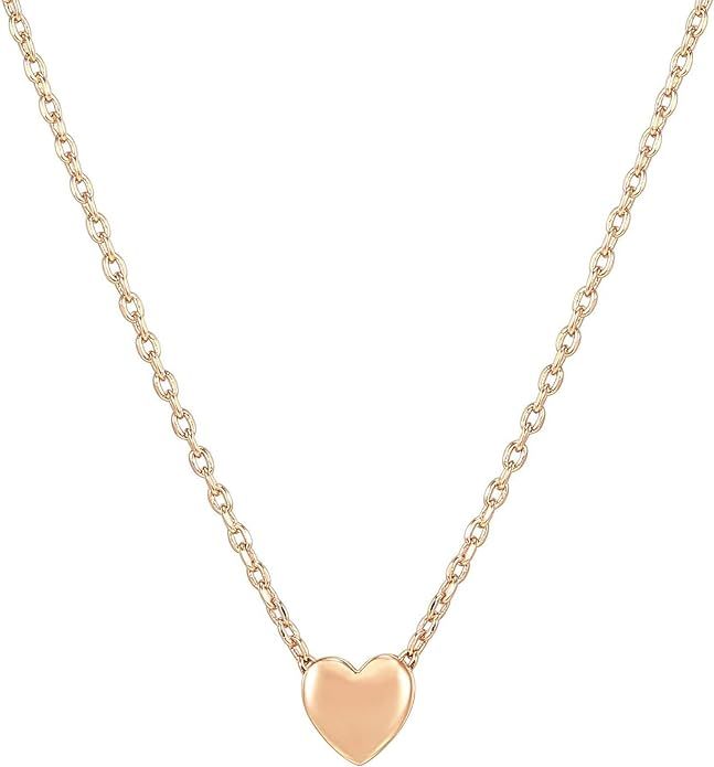 PAVOI 14K Gold Plated Heart Pendant | Layered Necklaces | Gold Necklaces for Women | 18" Length w... | Amazon (US)