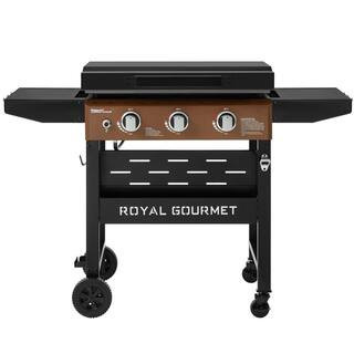 3-Burner Propane Gas Griddle with Hood, Perfect for Outdoor Cooking, Stylish Antique Bronze Control Panel, 39000 BTU | The Home Depot