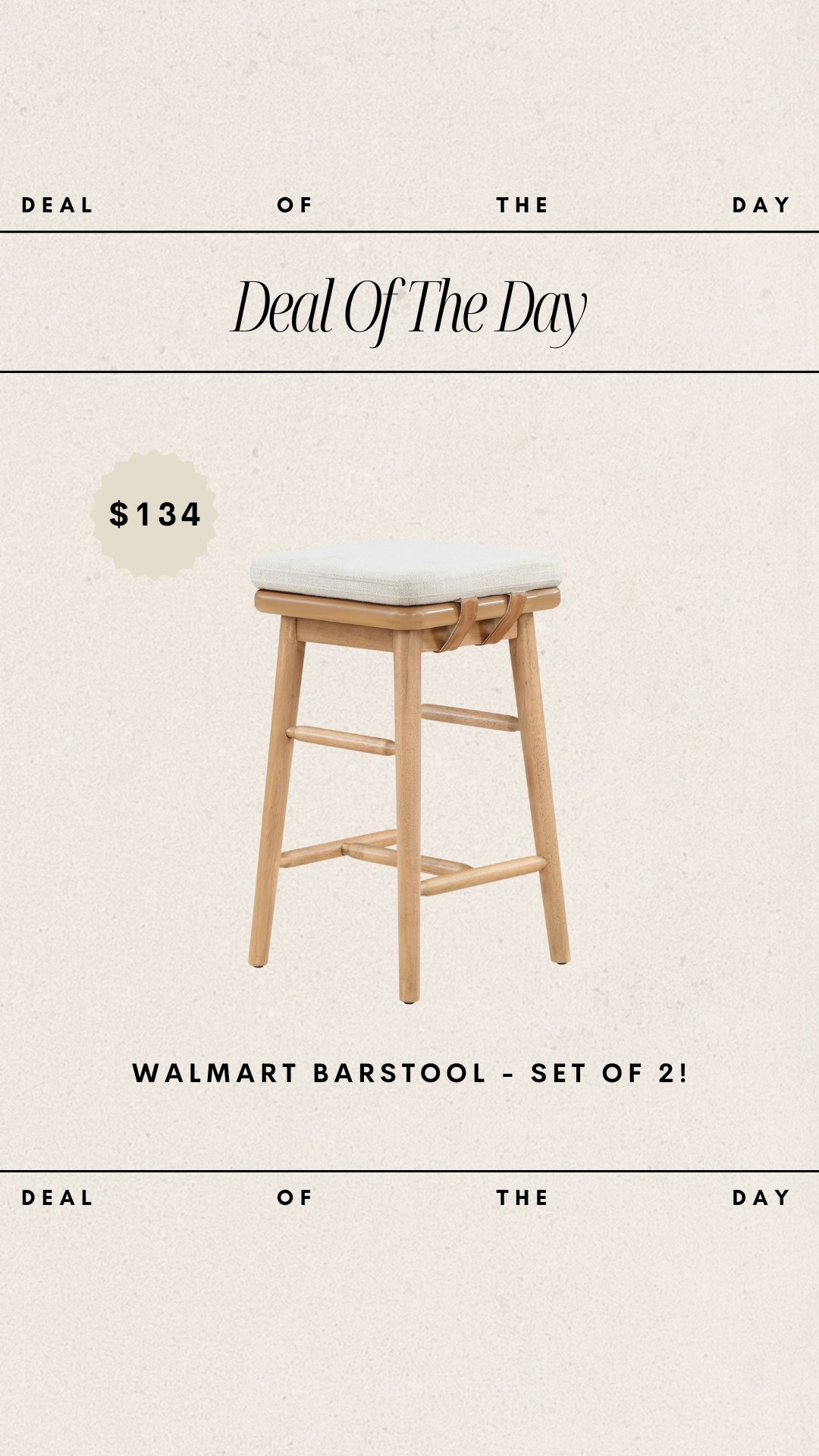 Deal of the Day - Walmart Barstools // only $134 for a set of 2!

walmart furniture, walmart home, walmart finds, walmart deals, affordable home finds, budget friendly home finds 
