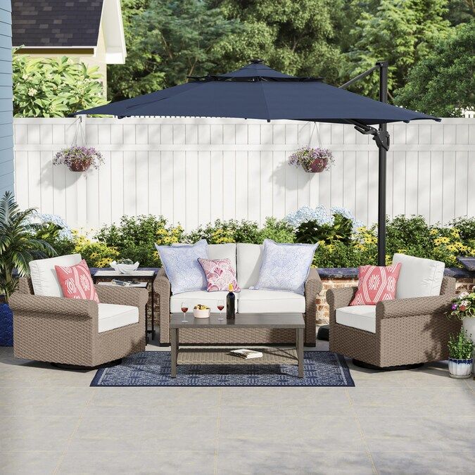 allen + roth Emerald Cove 4-Piece Patio Conversation Set with Loveseat at Lowes.com | Lowe's
