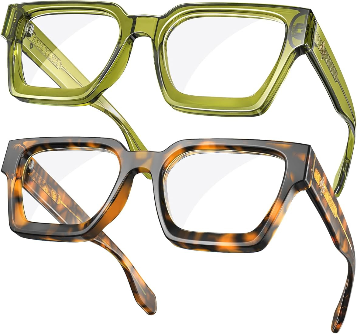 VISOONE Blue Light Blocking Glasses Rectangle Chic Preppy Look MultiColor Frame for Women Men RIV... | Amazon (US)