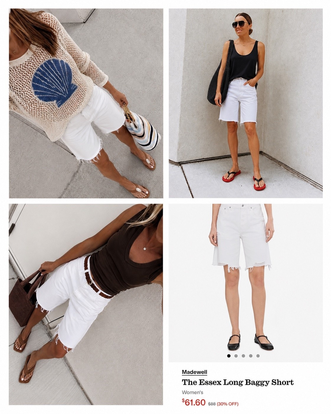 Most worn white denim shorts on sale and in stock!