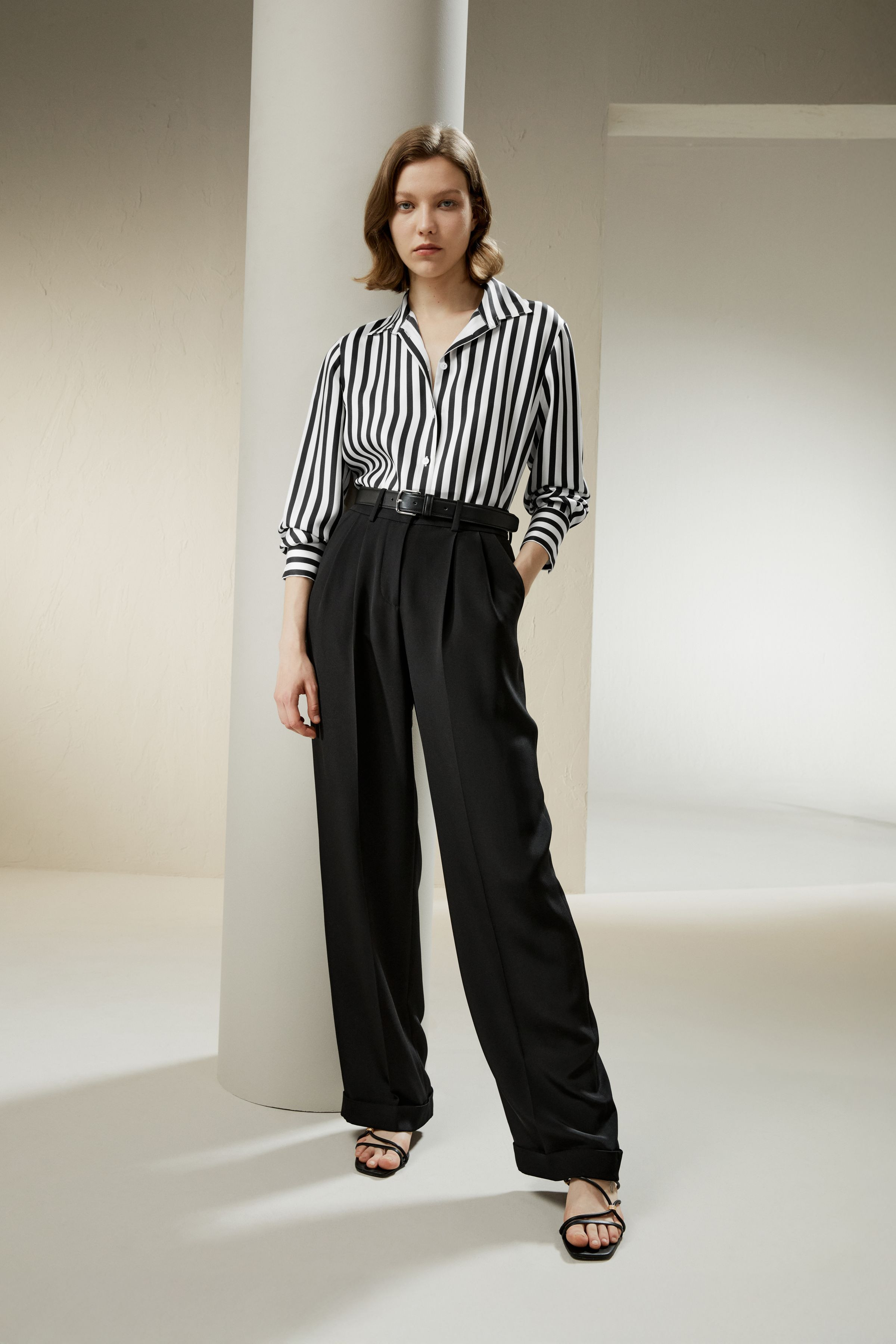 Amalfi Stripe Silk Shirt | LILYSILK