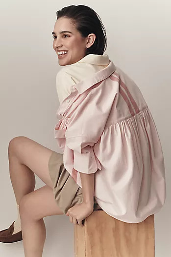 Maeve Short-Sleeve Yoke Shirt | Anthropologie (US)