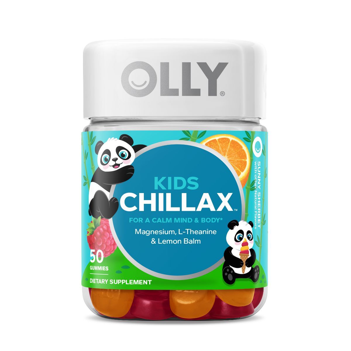OLLY Kids Chillax Supplement Gummies with Magnesium, L-Theanine & Lemon Balm - Sunny Sherbet - 50... | Target