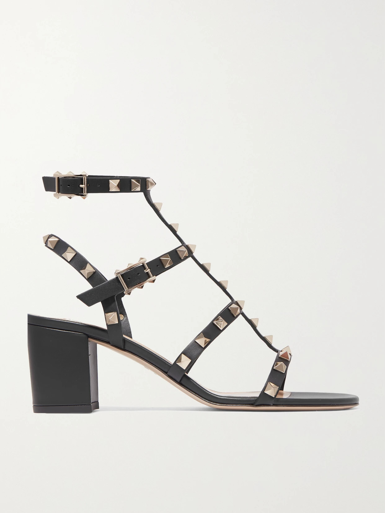 Valentino - Valentino Garavani Rockstud 60 Leather Sandals - Black | NET-A-PORTER (US)
