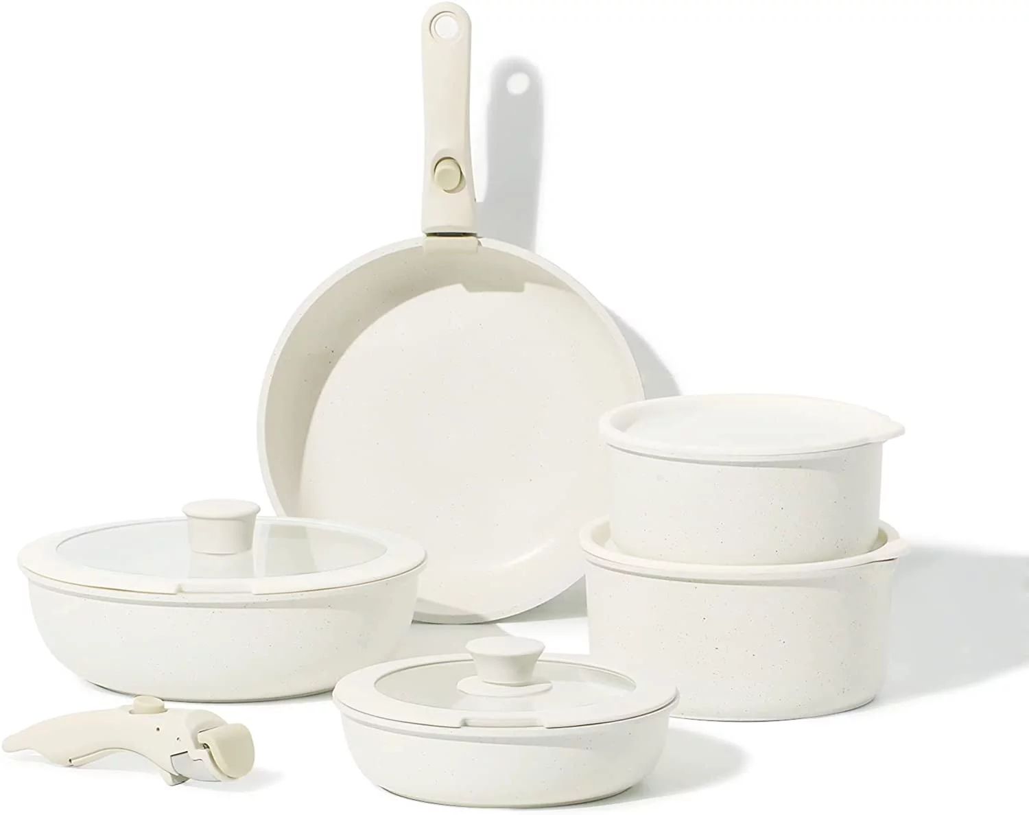 Carote Nonstick Cookware Sets, 11 Pcs Granite Non Stick Pots and Pans Set with Removable Handle -... | Walmart (US)