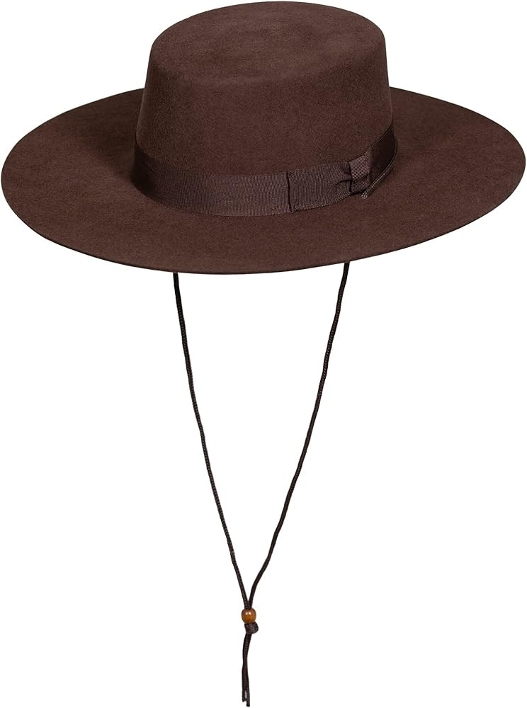 Levine Hats Spanish Bolero Flat Wide Brim Gaucho Zorro Hat with Chin Strap | Amazon (US)