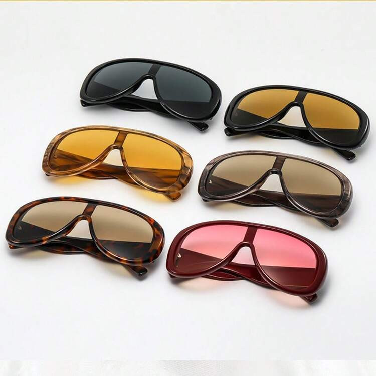 MJJJY 1Pc Oversized One-Piece Sunglasses (Multiple Colors Available), Retro  Design, UV Protectio... | SHEIN