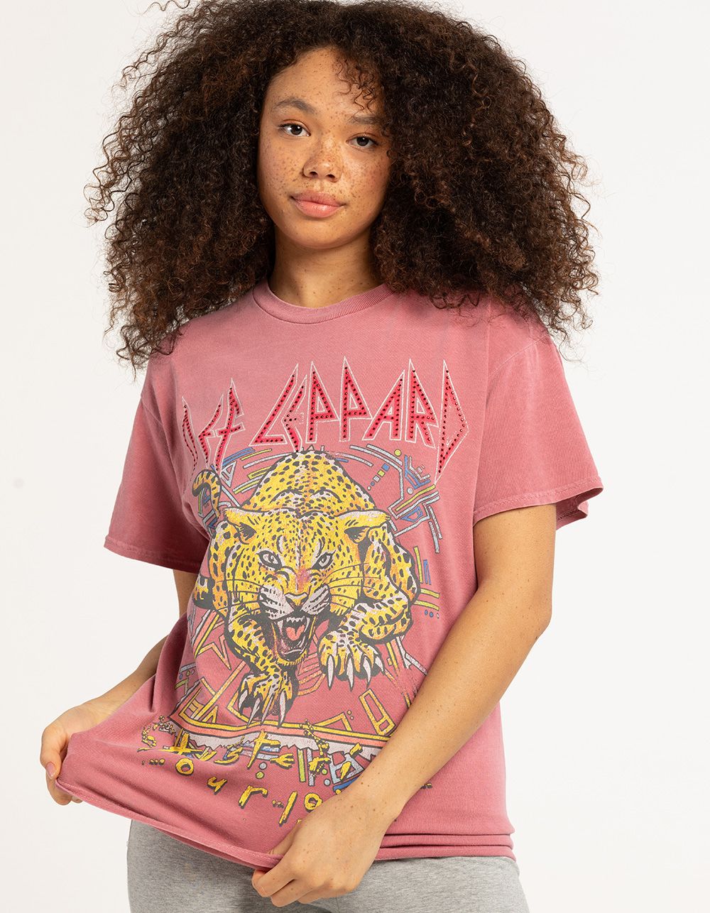 DEF LEPPARD Jeweled Womens Boyfriend Tee | Tillys