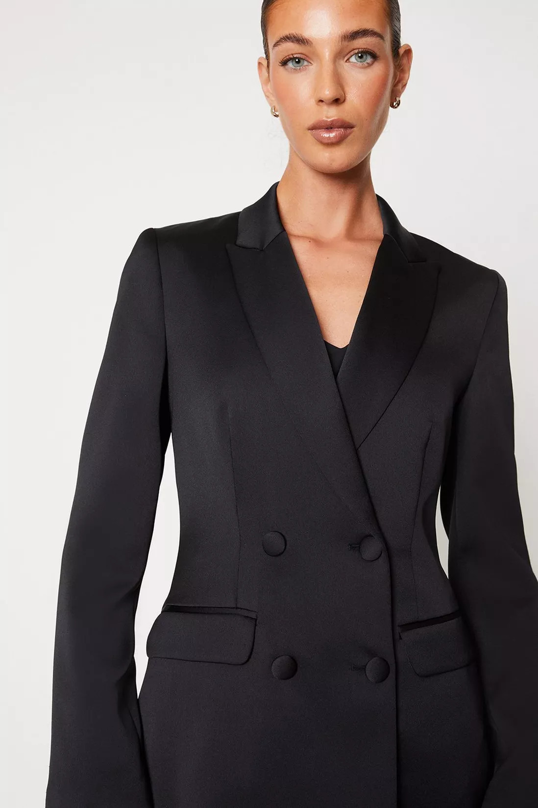 Premium Satin Double Breasted Blazer | Dorothy Perkins (UK)