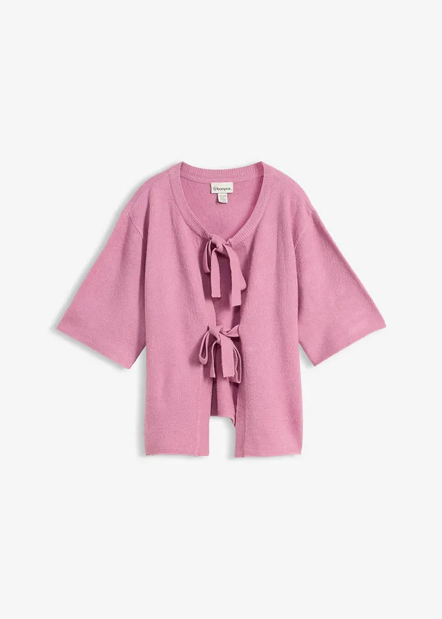 Fijn gebreid vest met strikjes mauve | Bonprix NL (Influencer)