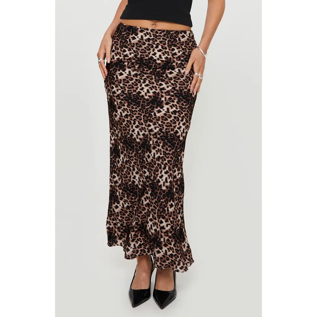 Princess Polly Emily Leopard Print Maxi Skirt in Brown at Nordstrom Rack, Size 4 | Nordstrom Rack