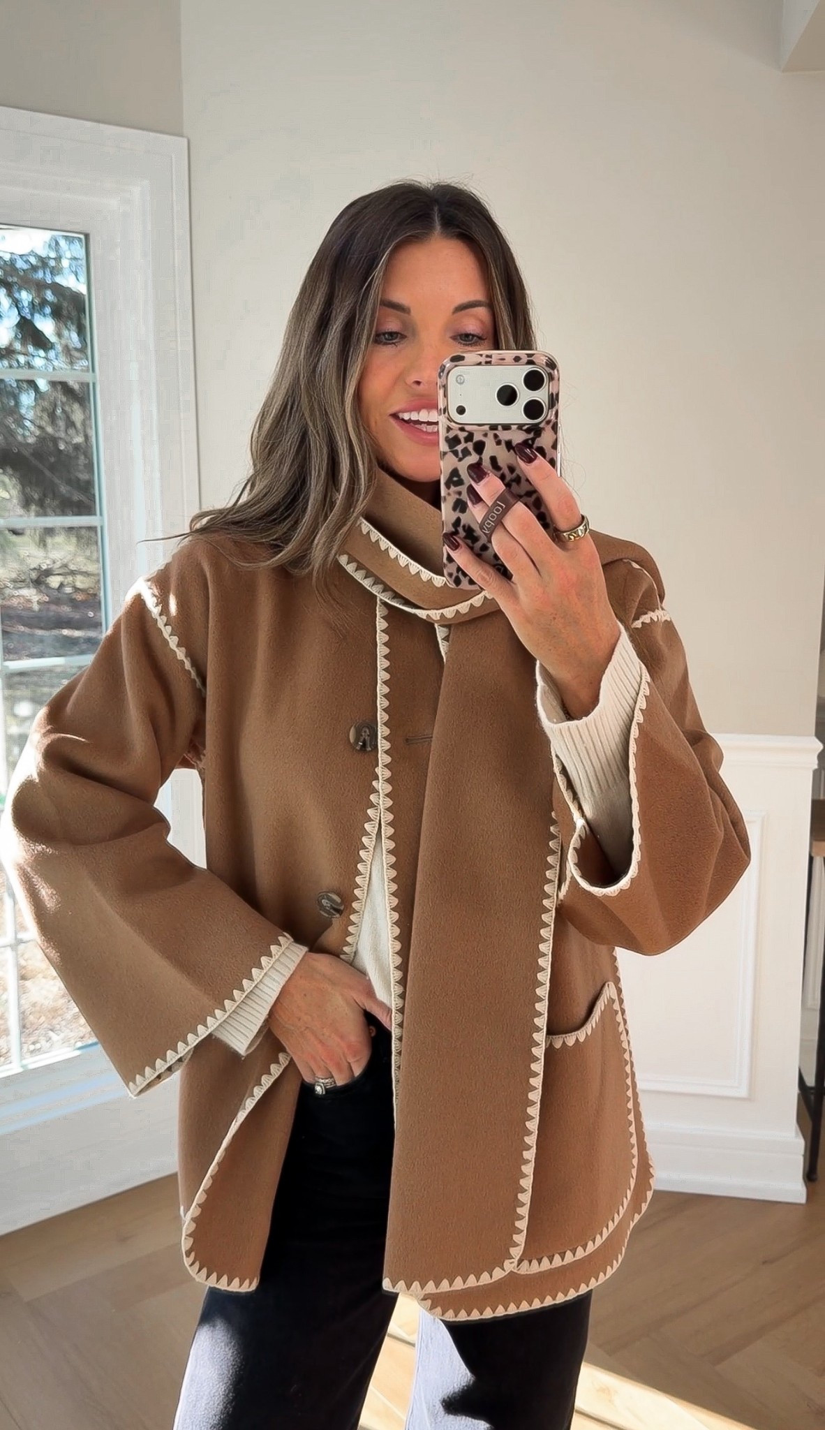 Cutest wrap scarf coat from Quince! Wearing a size small. Does have an oversized fit! 100% merino wool 

#LTKTall #LTKootd #LTKgrwm