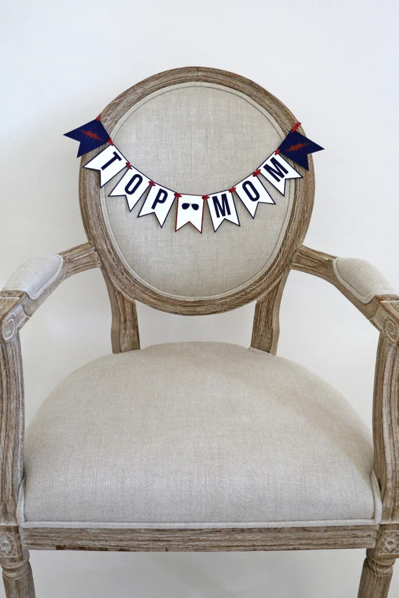 PRINTABLE TOP MOM Baby Shower Chair Banner, Digital Top Mom Banner, Printable Fighter Jet Baby Sh... | Etsy (US)