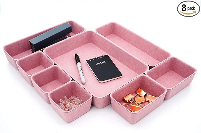 Welaxy Drawer organizers trays Felt storage bins office Desk Draw dividers Morandi Colors Nordic ... | Amazon (US)
