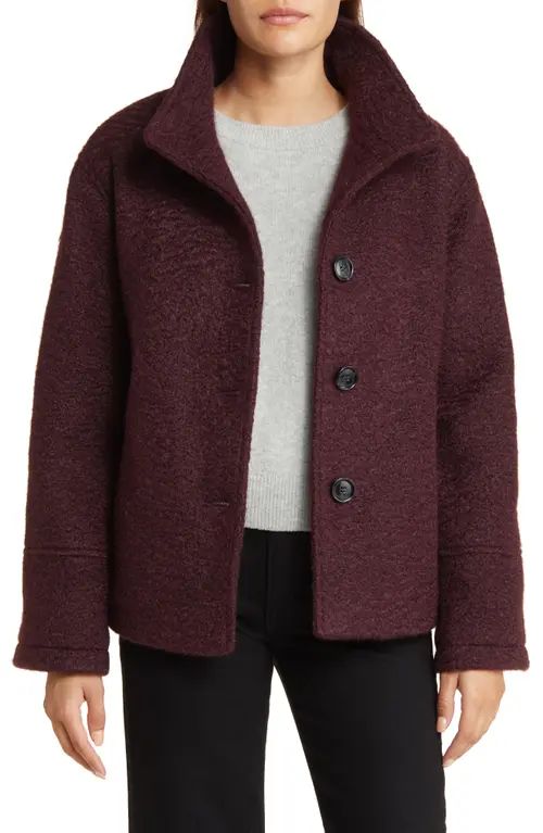 Stand Collar Pressed Bouclé Jacket | Nordstrom