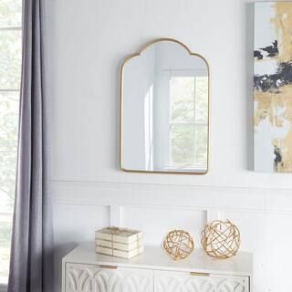20x30 Gold Framed Ornate Arch Wall Accent Mirror 2107-3769 | The Home Depot