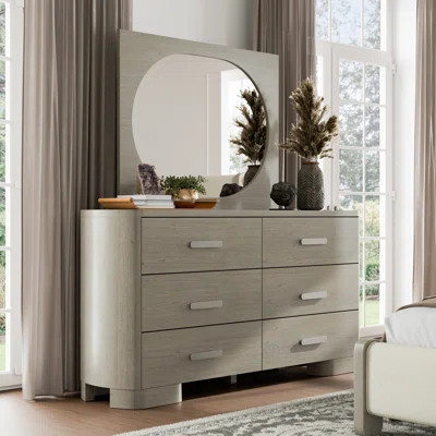 Gomez 6-Drawer Dresser And Mirror Set | Wayfair North America