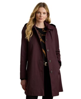 Lauren Ralph Lauren Women's Hooded A-Line Raincoat - Black | Macy's