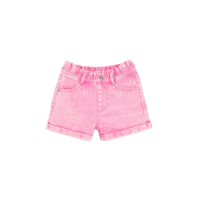 Wonder Nation Toddler Girl Paperbag Denim Short, Sizes 12M-5T | Walmart (US)