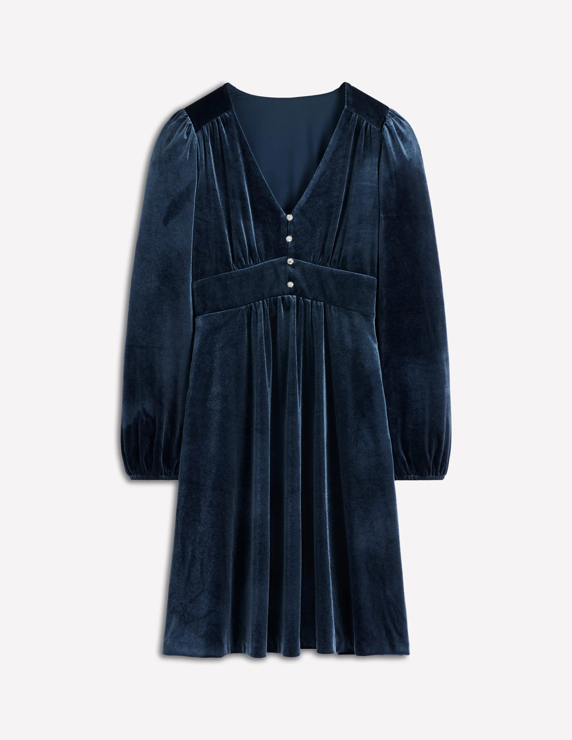 Jocelyn Short Velvet Dress-Midnight Ocean | Boden (US)