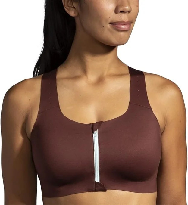 Brooks Women's Zip 2.0 Sports Bra for Running, Workouts & Sports - Run Raisin/Ice Blue/Copper - 3... | Walmart (US)