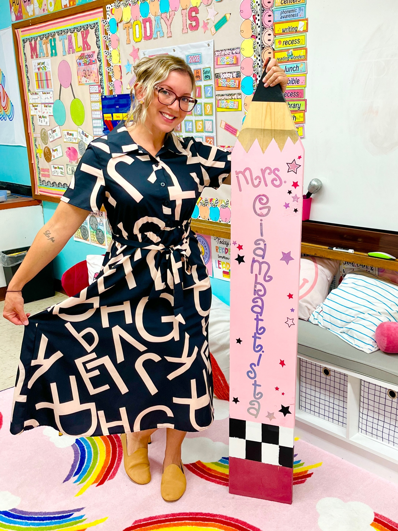What better teacher dress to wear than one with letters all over it?!

#shein #teacherdresses #kindergartenteacher #teacheroutfits 

#LTKfamily #LTKfindsunder50 #LTKSale