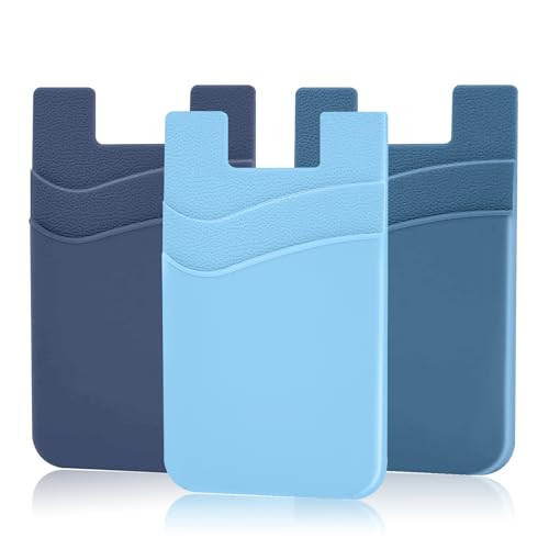 SS Phone Wallet, Phone Card holder for Phone Case Credit Card Holder Stick on, Navy Pastel Blue | Amazon (US)