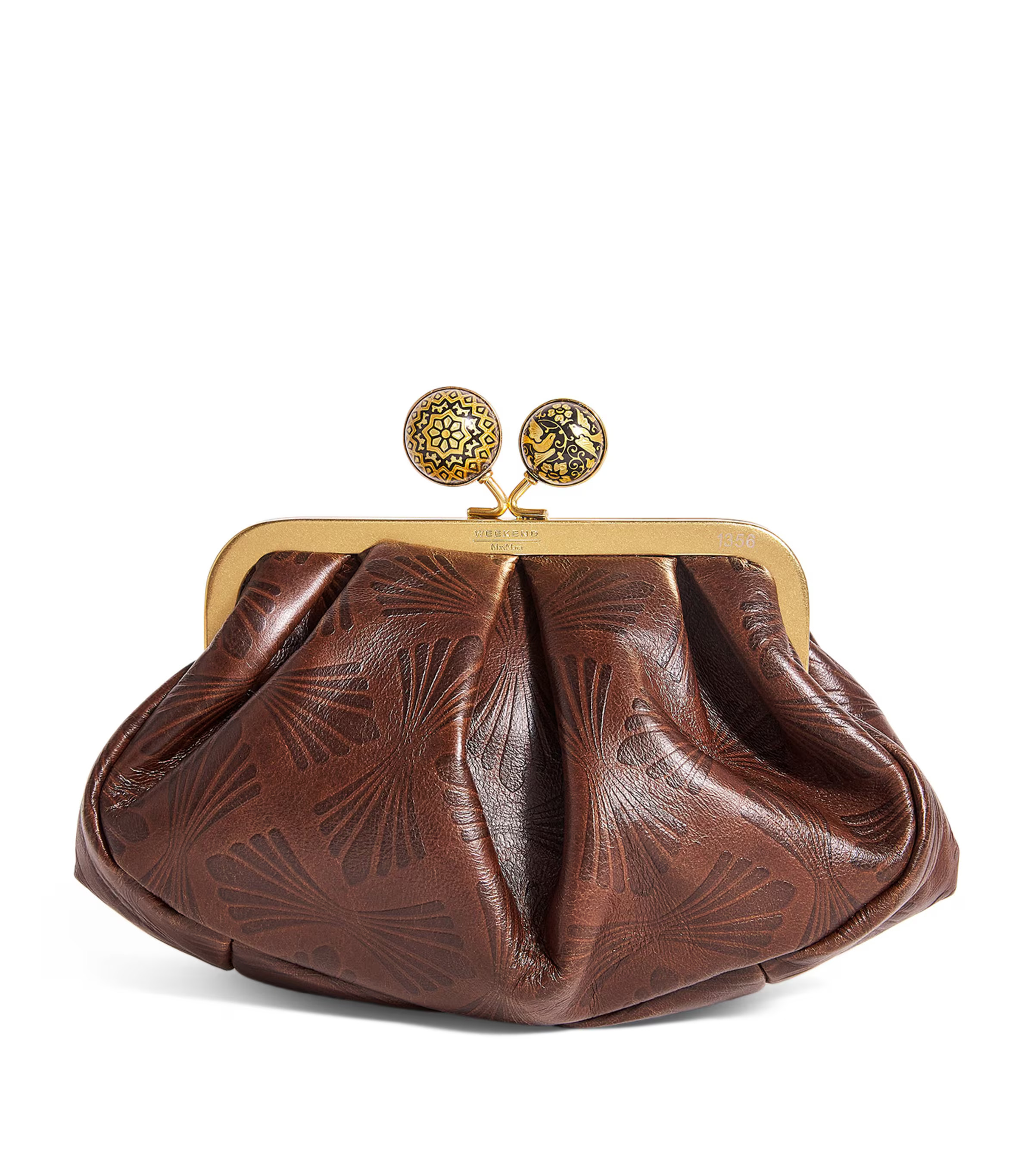 Weekend Max Mara Leather Spanish Heritage Pasticcino Clutch Bag | Harrods (US)