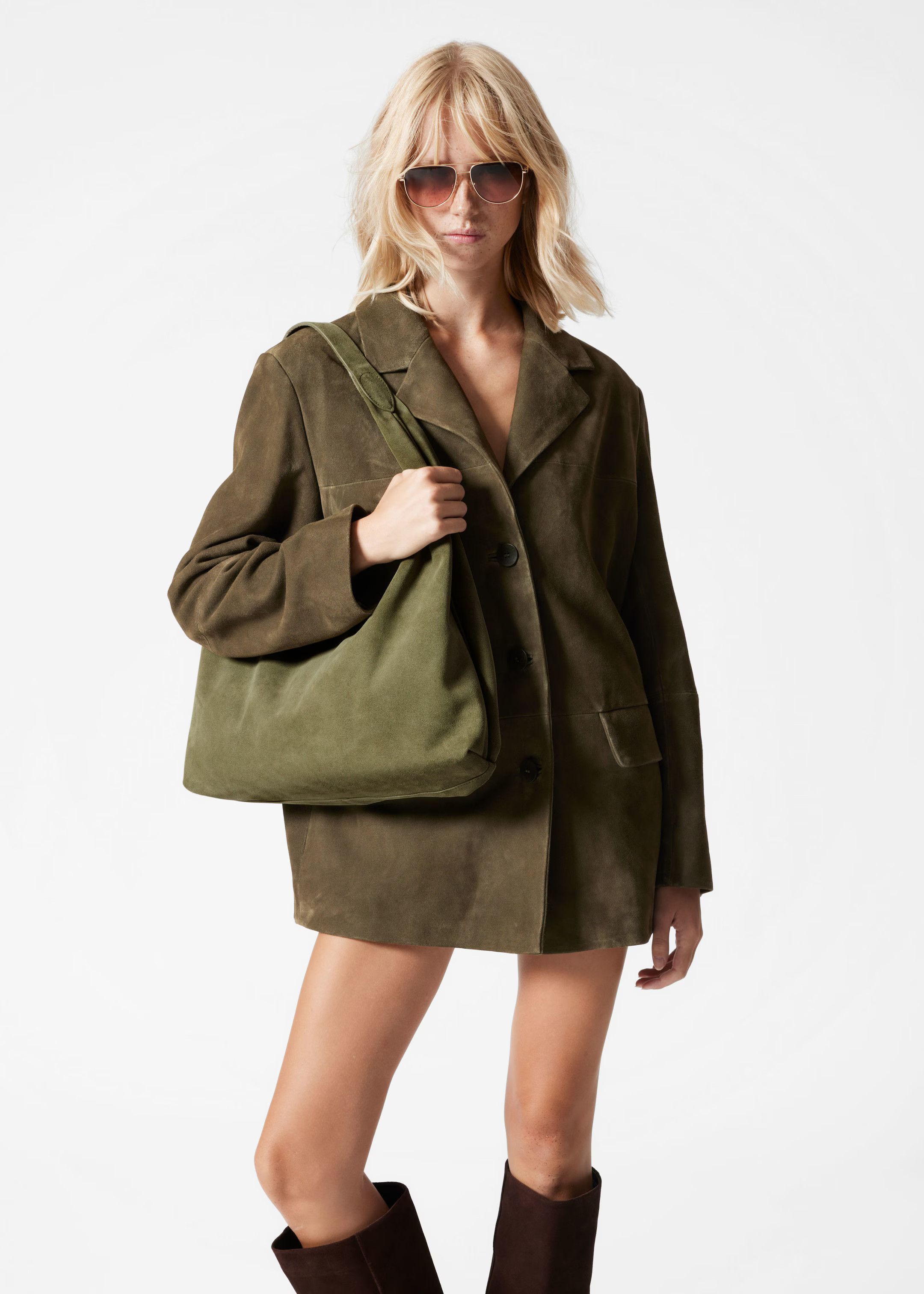 Grand sac cabas en daim - Vert - Bags - & Other Stories FR | & Other Stories EU