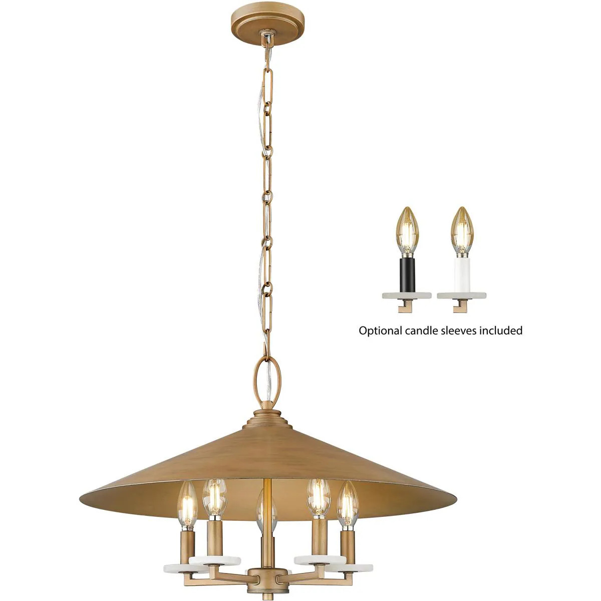 Z-Lite Rialto 5 -Light Signature Gold Transitional Metal Lantern Hanging Pendant Light one_size | 1953-22SGD | Lowe's