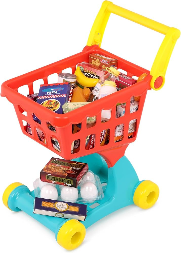 Battat – Pretend Shopping Playset – Play Groceries & Cart – 29 Play Food Items – Play Kit... | Amazon (US)
