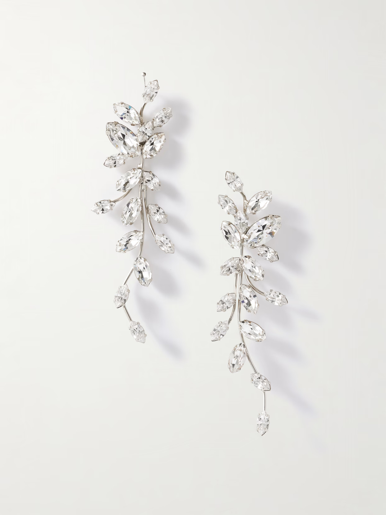 Jennifer Behr - Vivica Silver-tone Crystal Earrings - Neutrals | NET-A-PORTER (US)