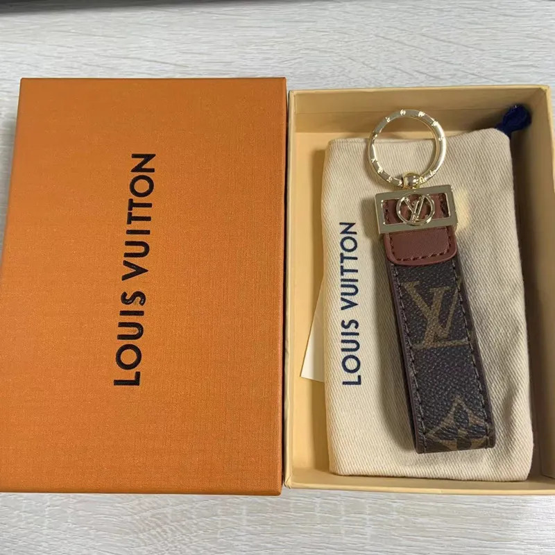 L V Dupe Keychains PU Leather Animal Bag Pendant Charm Girls Cars Keyrings Chains With Box From S... | DHGate