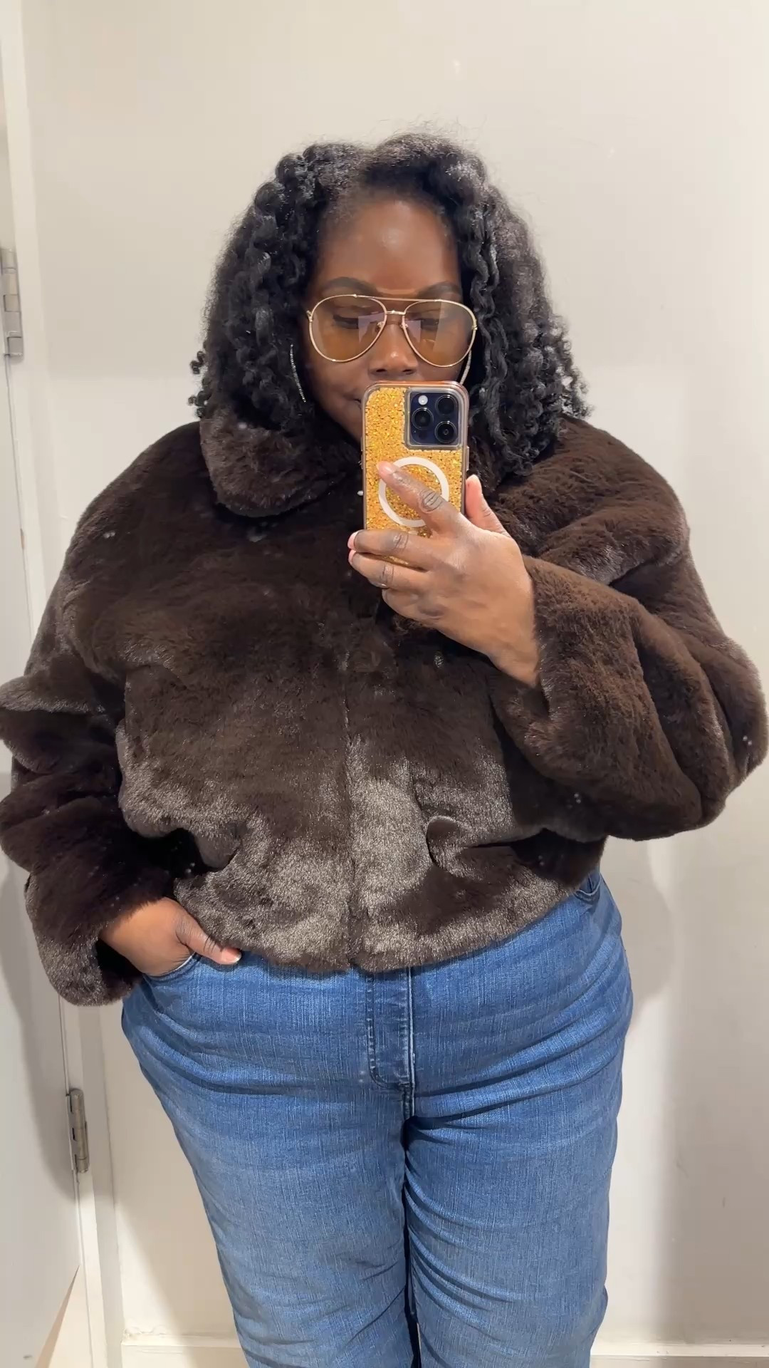Get into this faux fur jacket. It’s soft and plush. 

#LTKMidsize #LTKOver40 #LTKPlusSize