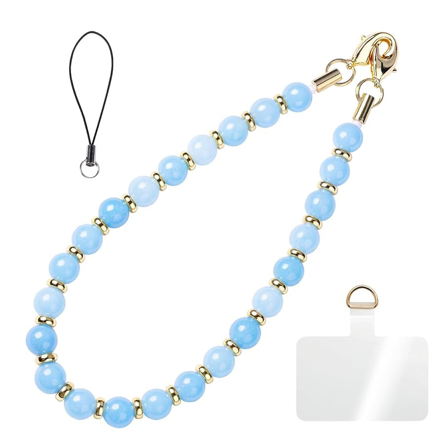 Healing Stone Phone Charm for Women, Beaded Phone Camera Wrist Strap, Handmade Cell phone Chain L... | Amazon (US)