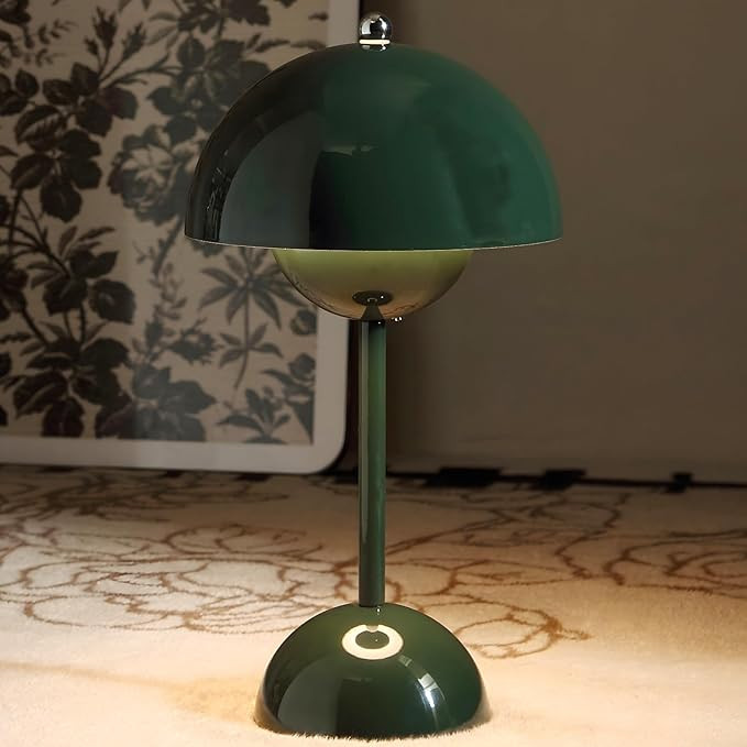 Modern Flowerpot Cordless Table Lamp, Cordless Mid Century Lamp,Cute Battery Mushroom Table Lamp,... | Amazon (US)