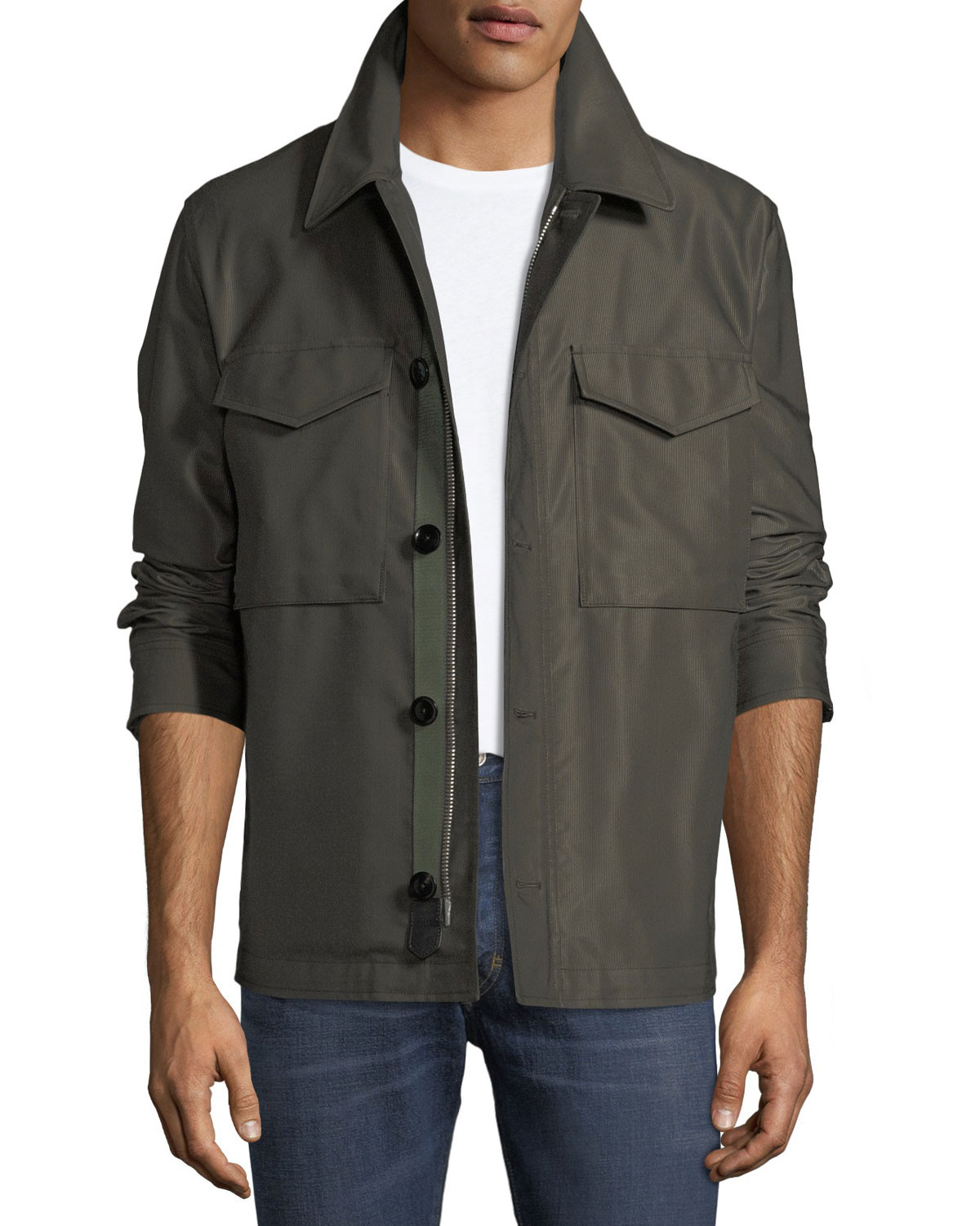 Men's Sateen Military Blouson Jacket | Neiman Marcus