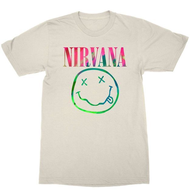 Women's Nirvana Neon Smile Short Sleeve Boyfriend Graphic T-Shirt | Target